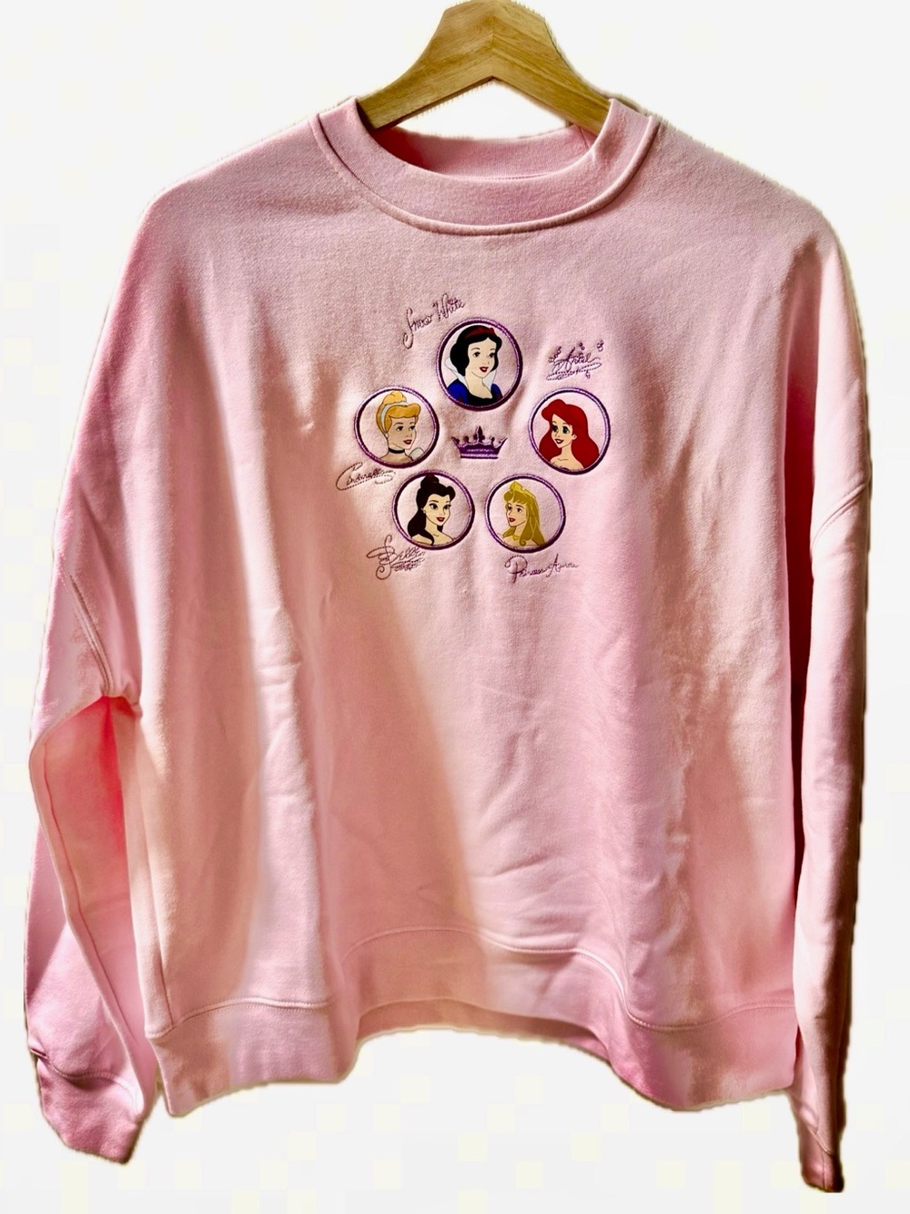 NWOT Disney Princess Embroidered Portrait Crewneck Sweatshirt